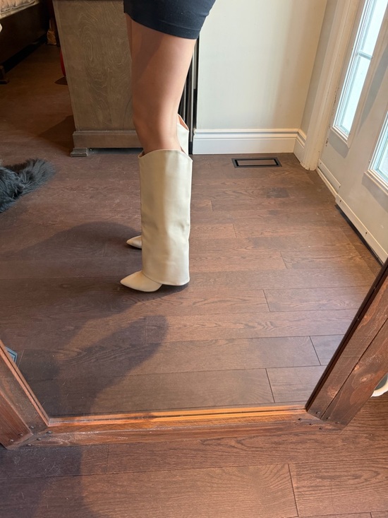 Call It Spring Shoes - Tall Cream Knee-High Pointed-Toe Women's Boots